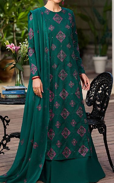 Bareeze Teal Green Lawn Suit | Pakistani Lawn Dress in USA- Image 1