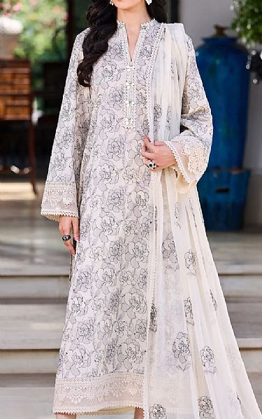 Bareeze Off-white Lawn Suit | Pakistani Lawn Dress in USA- Image 1