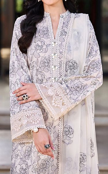 Bareeze Off-white Lawn Suit | Pakistani Lawn Dress in USA- Image 2