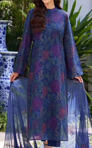 Bareeze Royal Blue Lawn Suit | Pakistani Lawn Dress in USA- Image 1