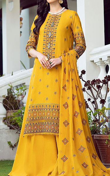 Bareeze Mustard Karandi Suit | Pakistani Winter Dresses- Image 1
