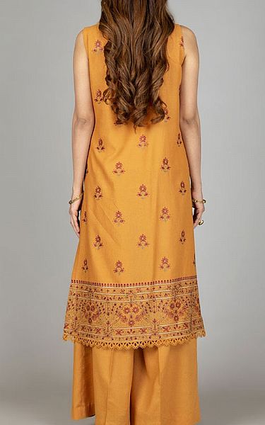 Bareeze Orange Karandi Suit | Pakistani Winter Dresses- Image 2