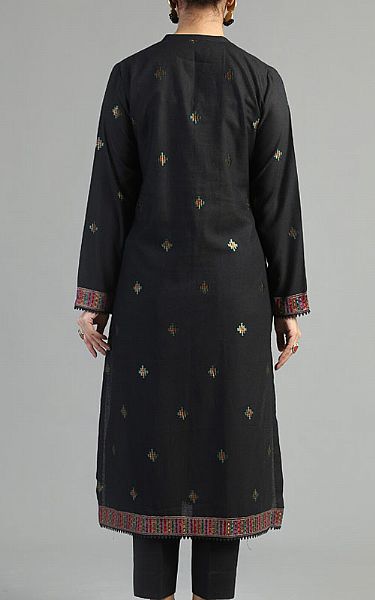 Bareeze Black Karandi Suit (2 Pcs) | Pakistani Winter Dresses- Image 2
