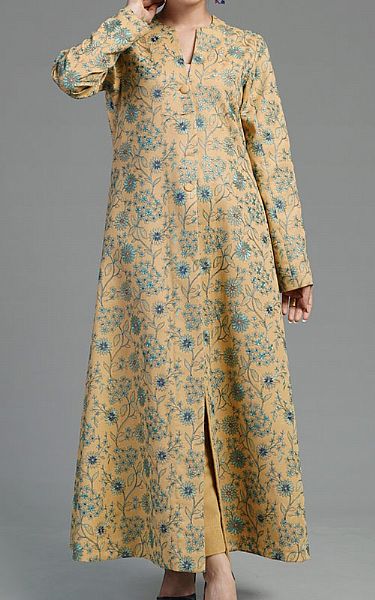 Bareeze Peach Karandi Suit | Pakistani Winter Dresses- Image 1