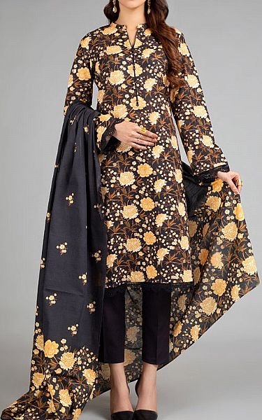 Bareeze Black Khaddar Suit | Pakistani Winter Dresses- Image 1