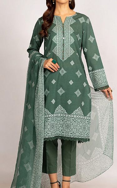 Bareeze Viridian Green Khaddar Suit | Pakistani Winter Dresses- Image 1