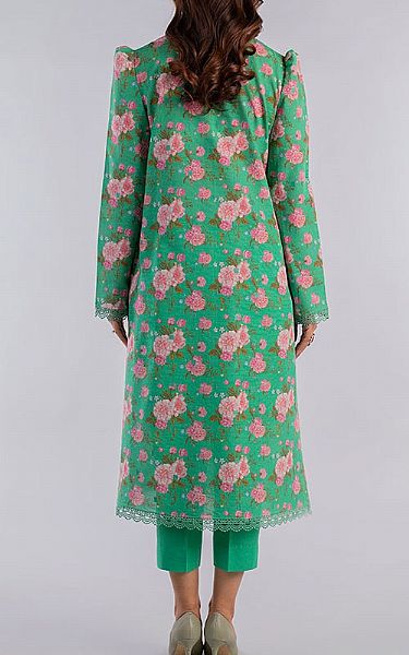 Bareeze Shamrock Green Khaddar Suit | Pakistani Winter Dresses- Image 2