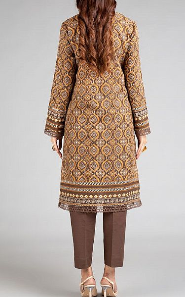 Bareeze Dark Brown Khaddar Suit | Pakistani Winter Dresses- Image 2