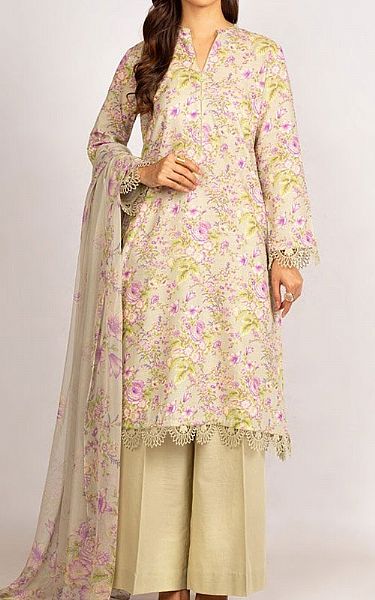 Bareeze Cream Khaddar Suit | Pakistani Winter Dresses- Image 1