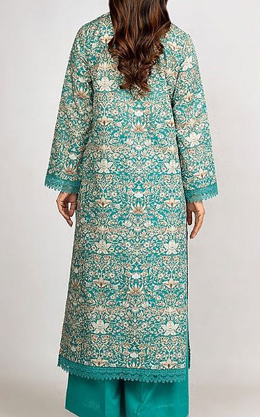 Bareeze Sea Green Khaddar Suit | Pakistani Winter Dresses- Image 2