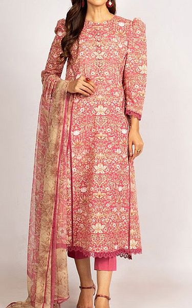 Bareeze Brink Pink Khaddar Suit | Pakistani Winter Dresses- Image 1