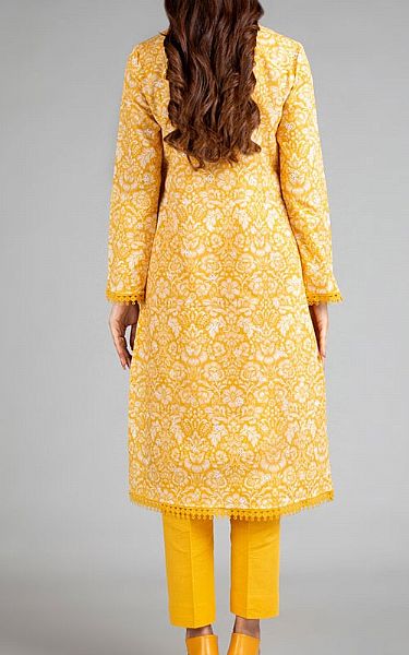 Bareeze Golden Yellow Khaddar Suit | Pakistani Winter Dresses- Image 2