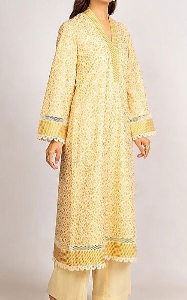 Bareeze Light Golden Karandi Suit | Pakistani Winter Dresses- Image 2