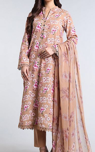 Bareeze Tea Pink Khaddar Suit | Pakistani Winter Dresses- Image 1