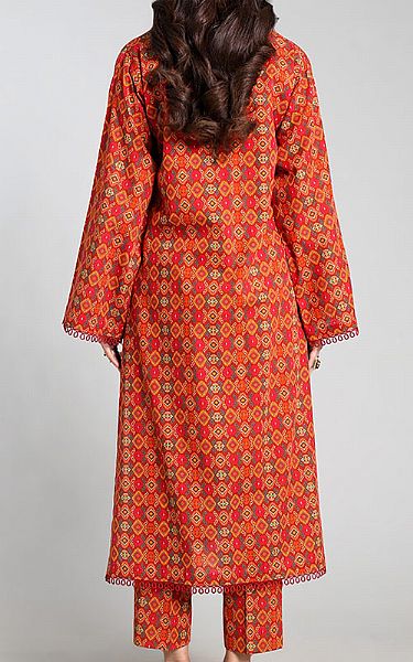 Bareeze Bright Orange Khaddar Suit | Pakistani Winter Dresses- Image 2
