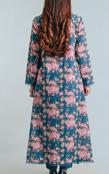 Bareeze Teal Blue Khaddar Suit | Pakistani Winter Dresses- Image 2
