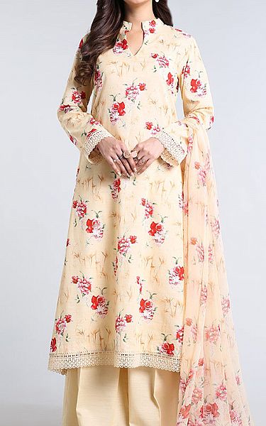 Bareeze Off-white Khaddar Suit | Pakistani Winter Dresses- Image 1