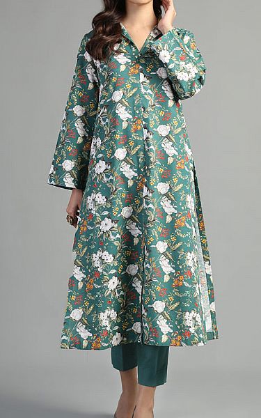 Bareeze Teal Khaddar Suit | Pakistani Winter Dresses- Image 1
