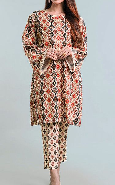 Bareeze Ivory Khaddar Suit | Pakistani Winter Dresses- Image 1