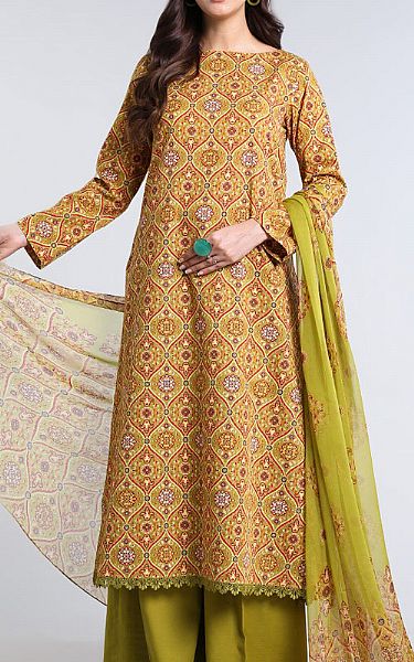 Bareeze Olive Khaddar Suit | Pakistani Winter Dresses- Image 1