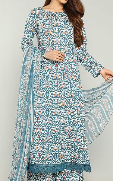 Bareeze Turquoise Khaddar Suit | Pakistani Winter Dresses- Image 1
