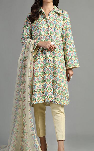 Bareeze Cream Khaddar Suit | Pakistani Winter Dresses- Image 1