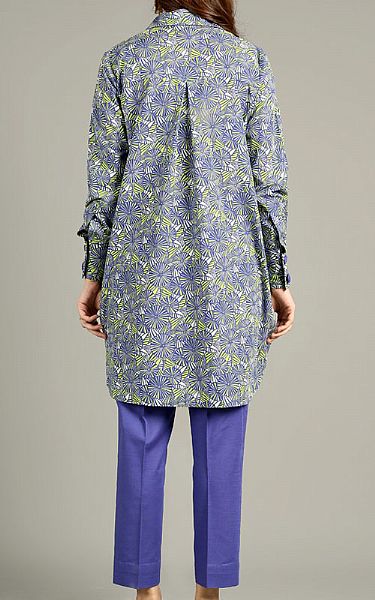 Bareeze Cornflower Blue Khaddar Suit | Pakistani Winter Dresses in USA- Image 2