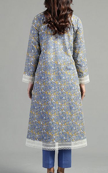Bareeze Cornflower Blue Khaddar Suit | Pakistani Winter Dresses- Image 2