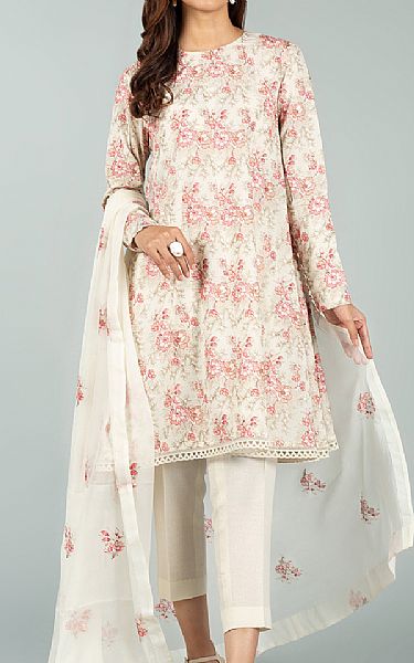 Bareeze White Karandi Suit | Pakistani Dresses in USA- Image 1