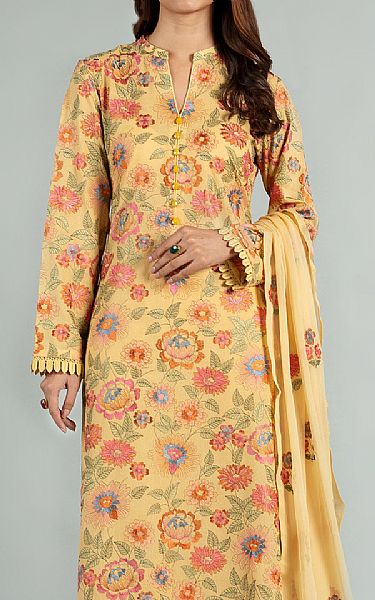 Bareeze Sand Gold Karandi Suit | Pakistani Dresses in USA- Image 2