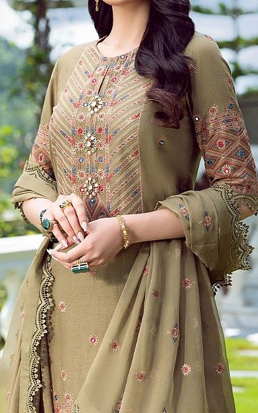 Bareeze Husk Green Karandi Suit (2 Pcs) | Pakistani Dresses in USA- Image 2