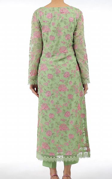 Bareeze Light Green Chiffon Suit (2 Pcs) | Pakistani Embroidered Chiffon Dresses- Image 2