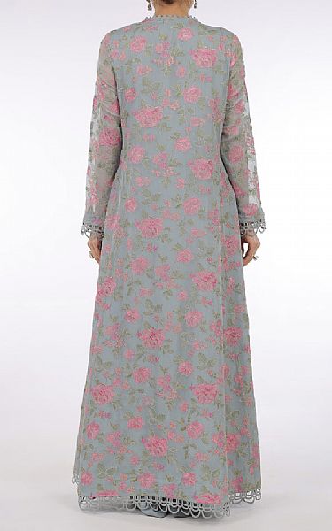 Bareeze Grey Chiffon Suit (2 Pcs) | Pakistani Embroidered Chiffon Dresses- Image 2
