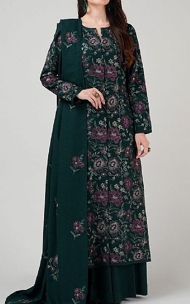 Bareeze Timber Green Karandi Suit | Pakistani Winter Dresses in USA- Image 1