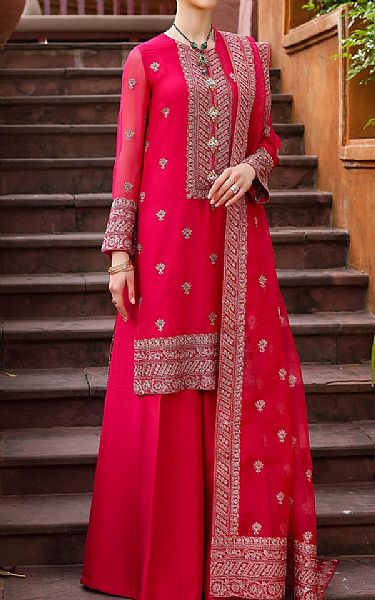 Bareeze Magenta Chiffon Suit (2 Pcs) | Pakistani Embroidered Chiffon Dresses- Image 1