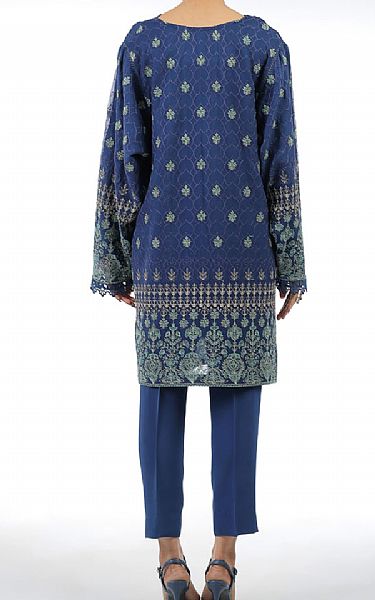 Bareeze Royal Blue Chiffon Suit (2 Pcs) | Pakistani Embroidered Chiffon Dresses USA- Image 2