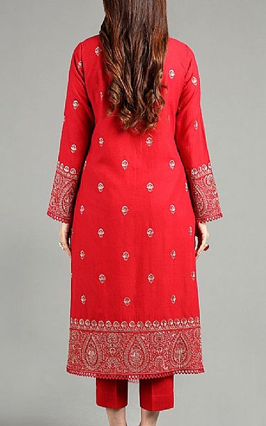 Bareeze Red Karandi Suit | Pakistani Winter Dresses in USA- Image 2