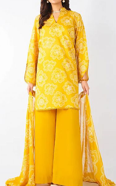 Bareeze Golden Yellow Lawn Suit | Pakistani Lawn Dress in USA- Image 1
