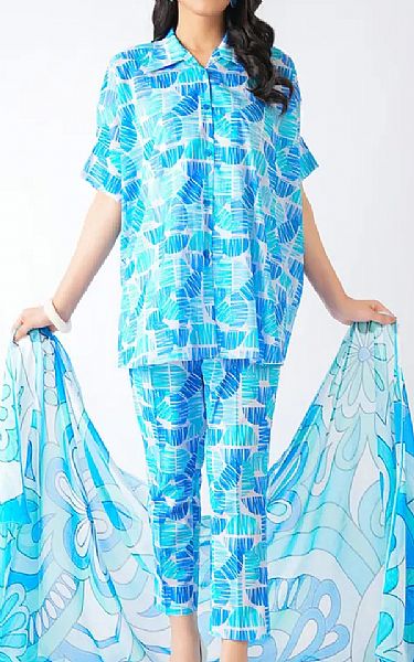 Bareeze Turquoise Lawn Suit | Pakistani Lawn Dress in USA- Image 1