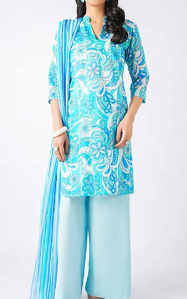 Bareeze Turquoise Lawn Suit | Pakistani Lawn Dress in USA- Image 1