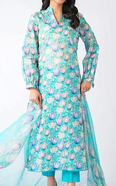 Bareeze Aqua Lawn Suit | Pakistani Lawn Dress in USA- Image 1