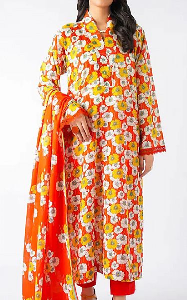 Bareeze Red Lawn Suit | Pakistani Lawn Dress in USA- Image 1