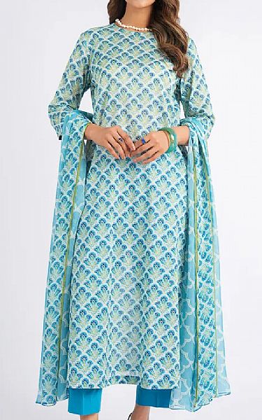 Bareeze Blue/Off White Lawn Suit | Pakistani Lawn Dress in USA- Image 1