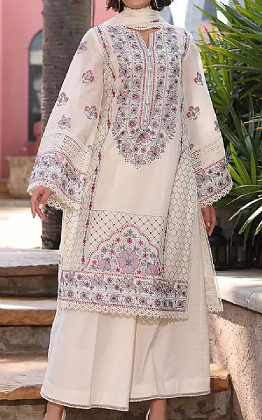 Bareeze Off White Lawn Suit | Pakistani Lawn Dress in USA- Image 1