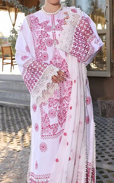 Bareeze Off White/Pink Lawn Suit | Pakistani Lawn Dress in USA- Image 2