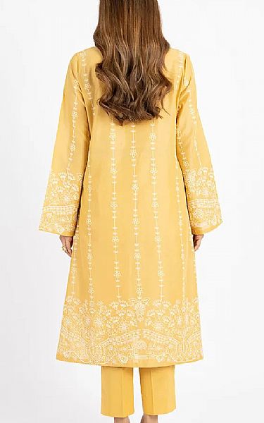 Bareeze Light Mustard Lawn Suit | Pakistani Lawn Dress in USA- Image 2