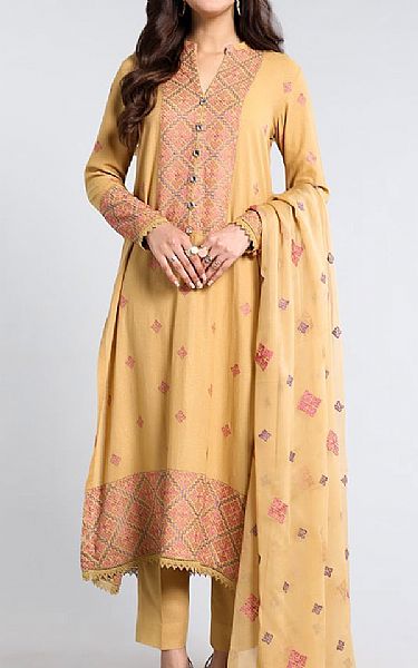 Bareeze Sand Gold Lawn Suit | Pakistani Lawn Dress in USA- Image 1