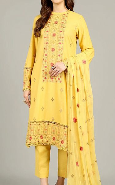 Bareeze Yellow Lawn Suit | Pakistani Lawn Dress in USA- Image 1
