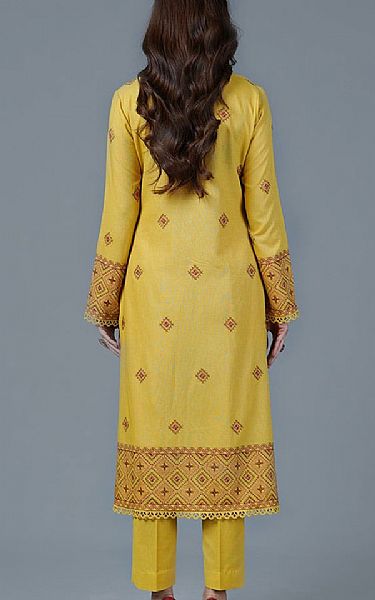 Bareeze Golden Yellow Lawn Suit | Pakistani Lawn Dress in USA- Image 2