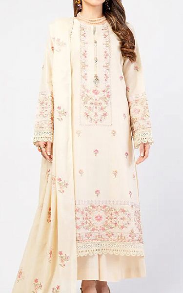 Bareeze Off White Lawn Suit | Pakistani Lawn Dress in USA- Image 1